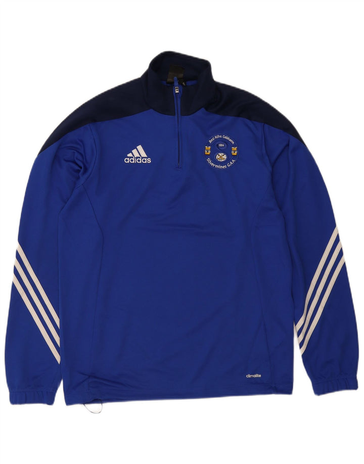 ADIDAS Mens Climalite Graphic Pullover Tracksuit Top Medium Blue
