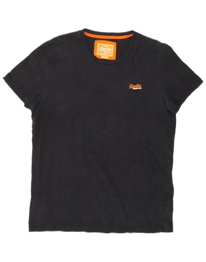 Superdry Mens T-Shirt Top Large Black Cotton