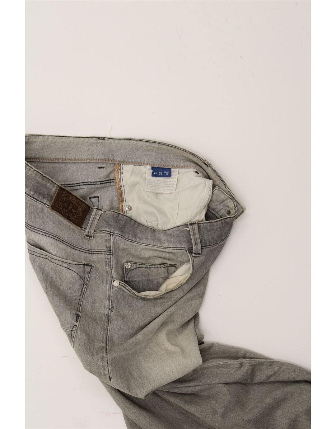 TRUSSARDI Womens Straight Jeans W33 L32 Grey Cotton Vintage Trussardi and Second-Hand Trussardi from Messina Hembry 