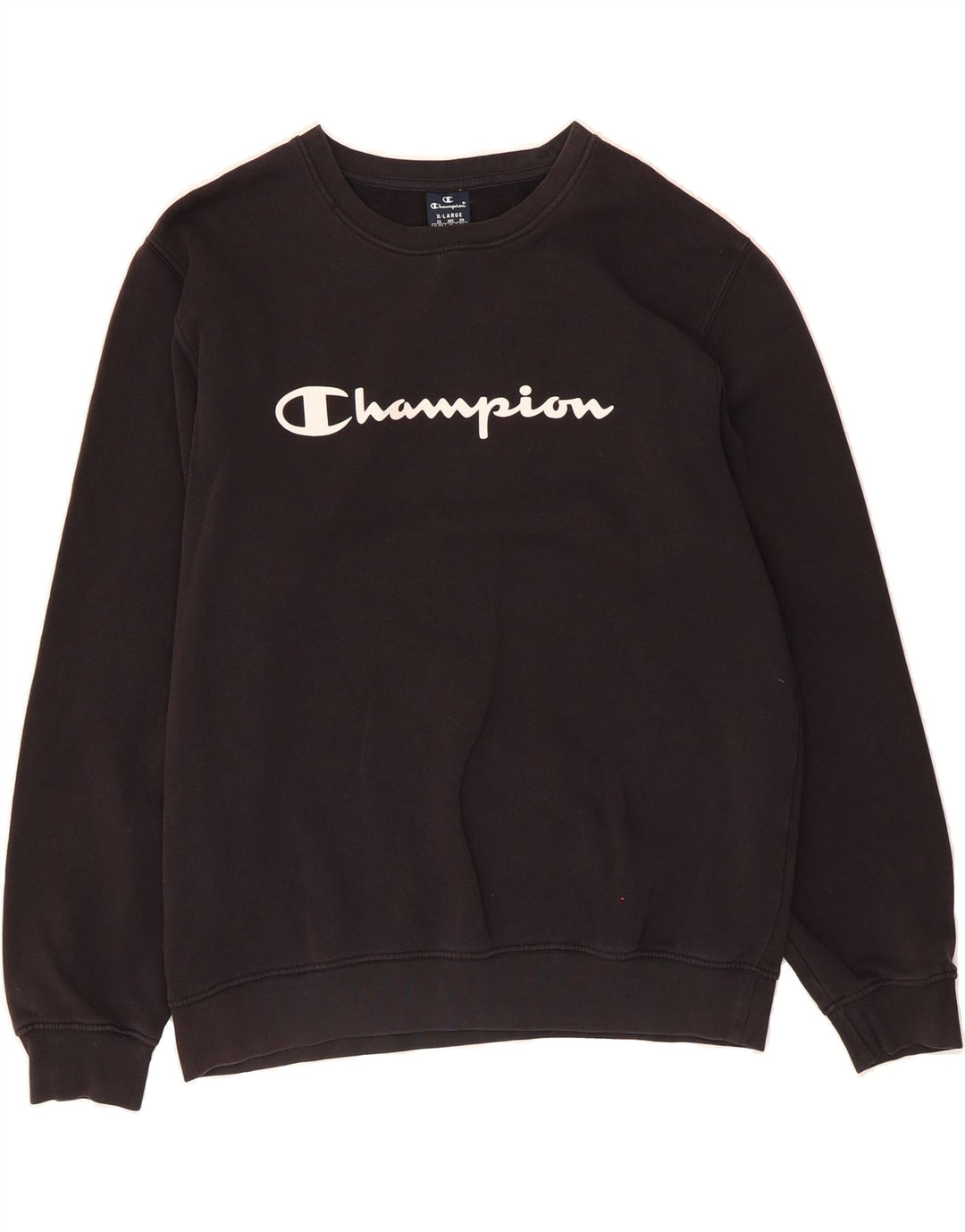 CHAMPION Mens Graphic Sweatshirt Jumper XL Black Cotton Vintage Champion and Second-Hand Champion from Messina Hembry 
