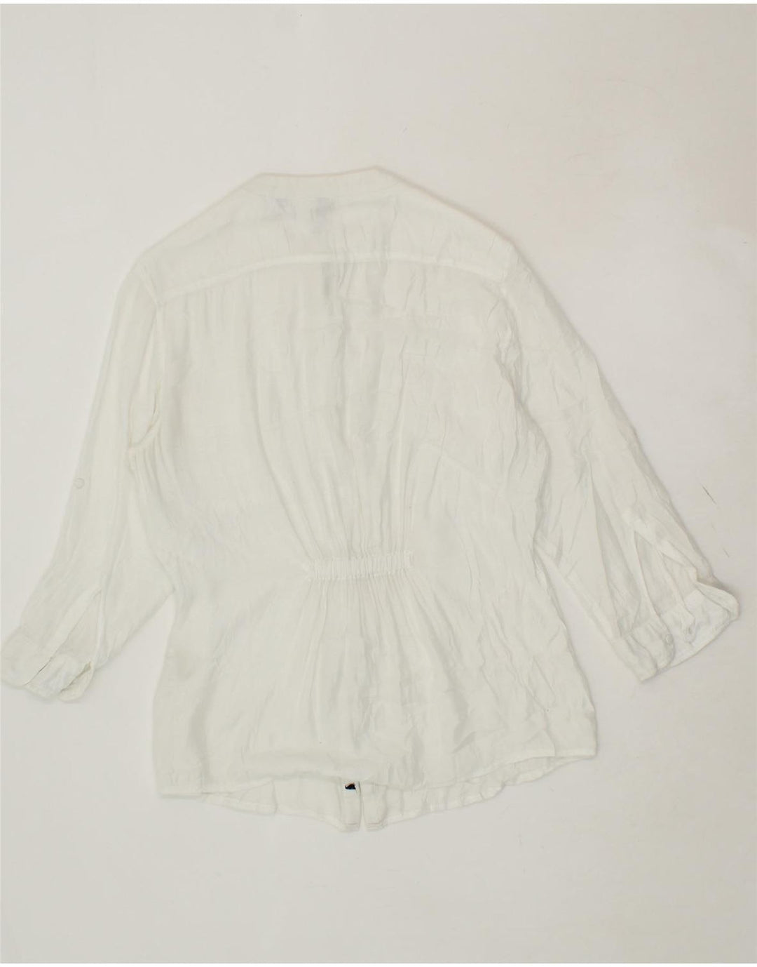 WOOLRICH Womens 3/4 Sleeve Shirt Blouse UK 14 Medium White Viscose Vintage Woolrich and Second-Hand Woolrich from Messina Hembry 