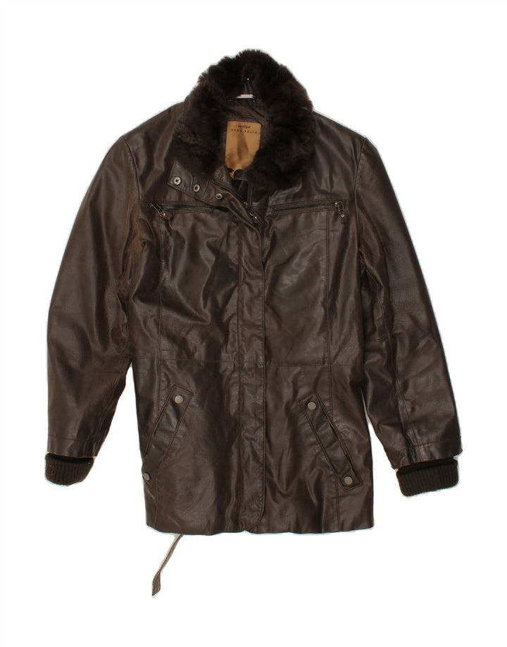 CONBIPEL Womens Leather Jacket IT 48 XL Brown Leather Vintage Conbipel and Second-Hand Conbipel from Messina Hembry 