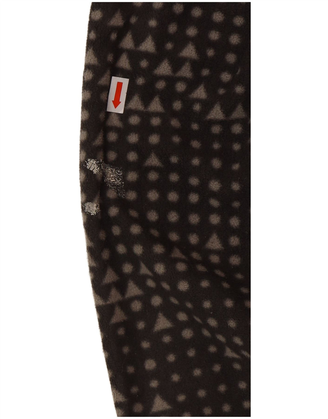 Eddie Bauer Womens Fleece Jacket UK 14 Medium Grey Geometric Polyester