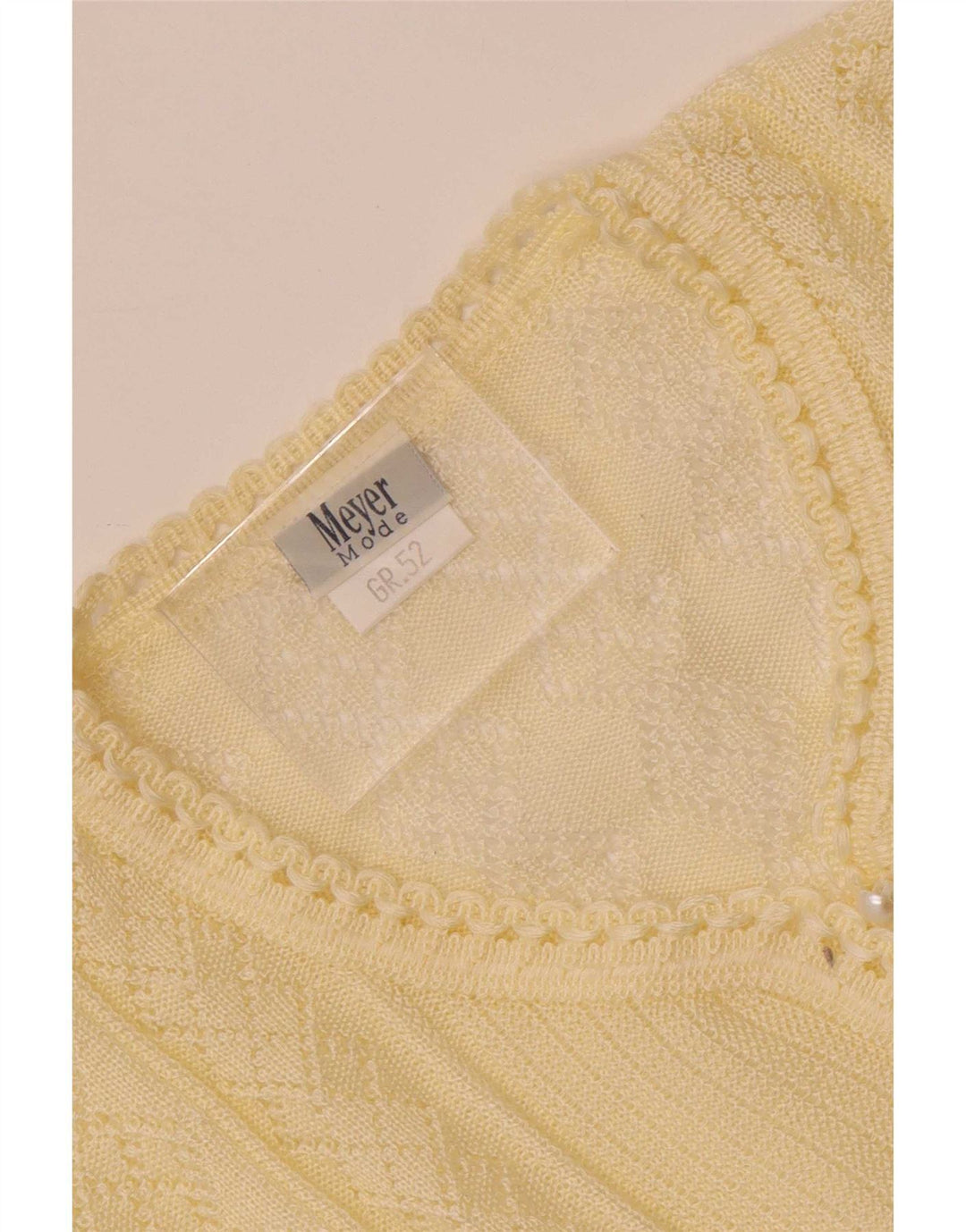 Vintage Womens Knit Blouse Top IT 52 2XL Off White Polyacrylic