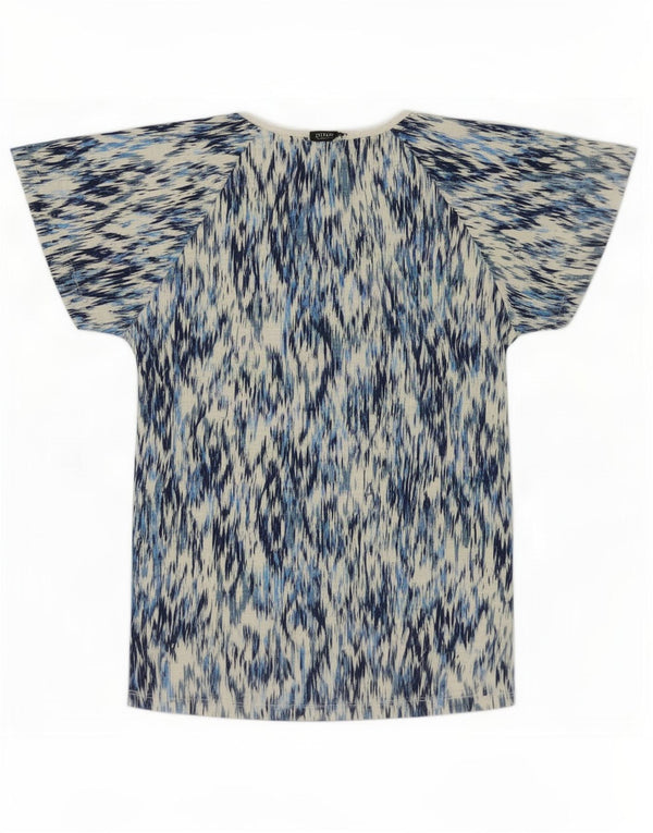 M&Co Damen-Blusenoberteil, UK 10, Größe S, Blau, Ikat-Baumwolle
