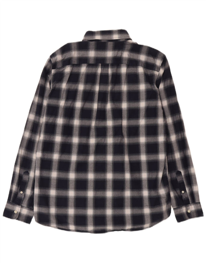 Gap Camicia da uomo con vestibilità standard, grande, in cotone a quadri blu navy