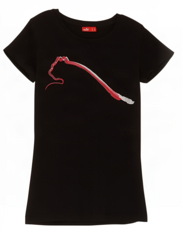 Puma Womens Graphic T-Shirt Top UK 8 Small Black