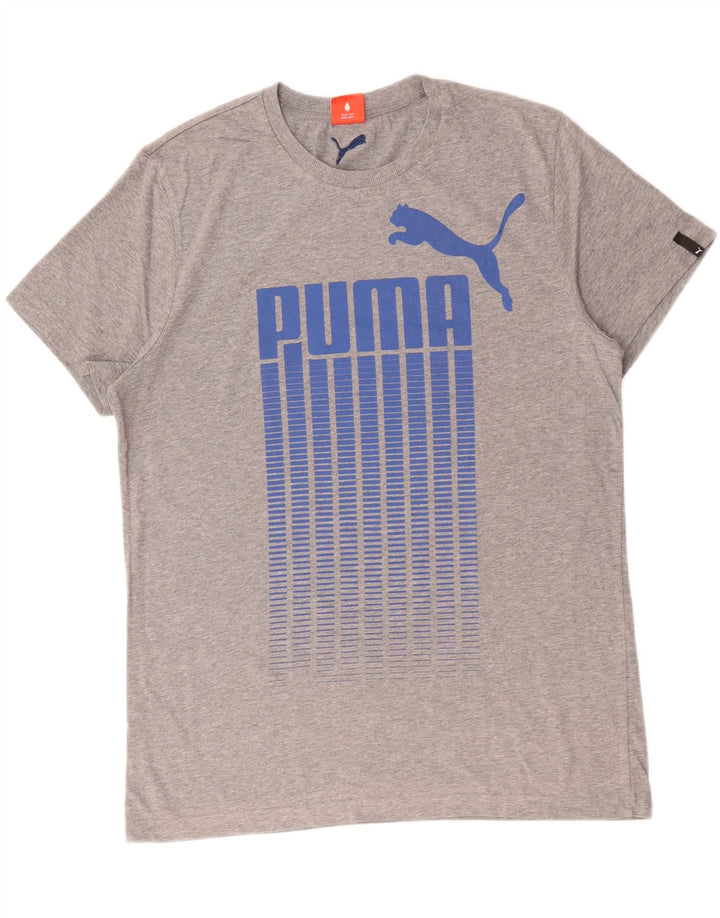 Puma Mens Graphic T-Shirt Top Large Grey Cotton