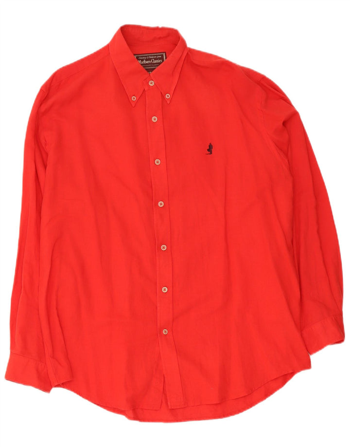 Marlboro Classics Mens Shirt Large Red Linen