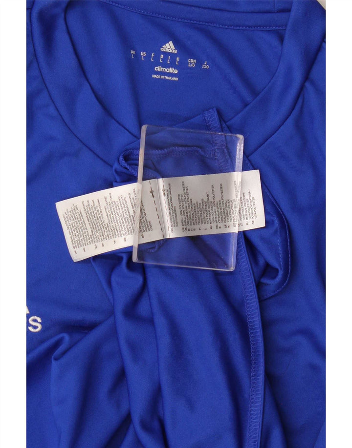 Adidas Mens Climalite T-Shirt Top Large Blue Polyester
