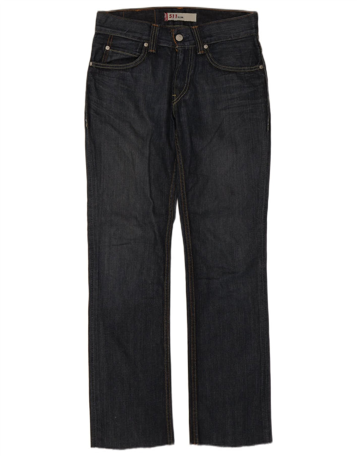 Levi's Womens 511 Slim Jeans W30 L30 Navy Blue Cotton