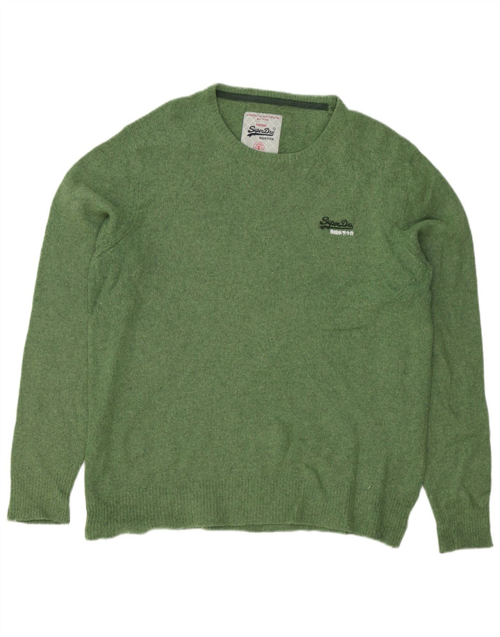Maglione da uomo girocollo Superdry in lana d'agnello verde grande
