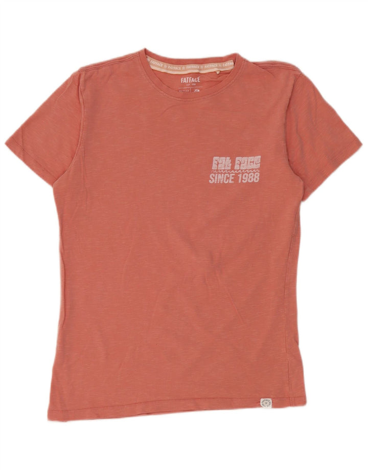 Fat Face Mens Regular Graphic T-Shirt Top Small Pink Cotton