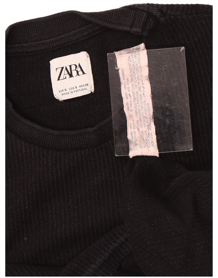 ZARA Mens T-Shirt Top Small Black Cotton