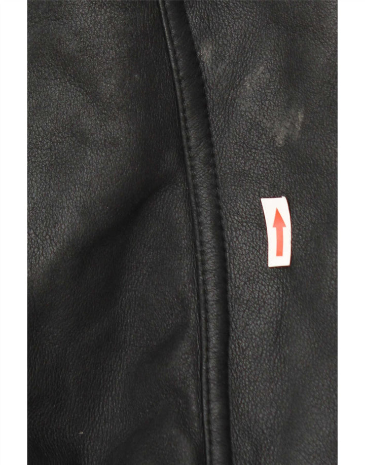 Damska kurtka shearling w stylu vintage IT 46, duża czarna