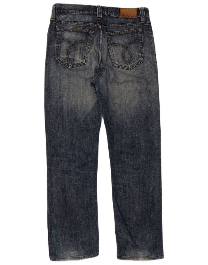Calvin Klein Herre Distressed Cropped Jeans W30 L23 Blå