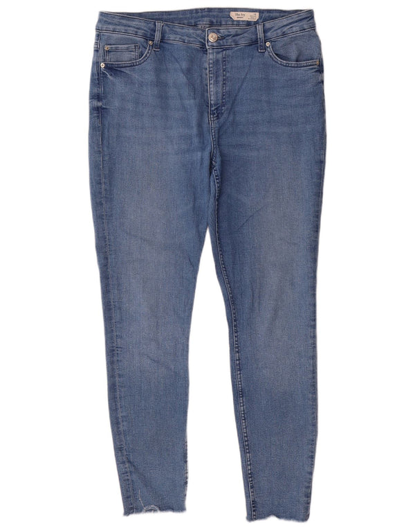 Marks & Spencer Womens The Ivy Skinny Jeans UK 16 Large W36 L29 Blue Cotton