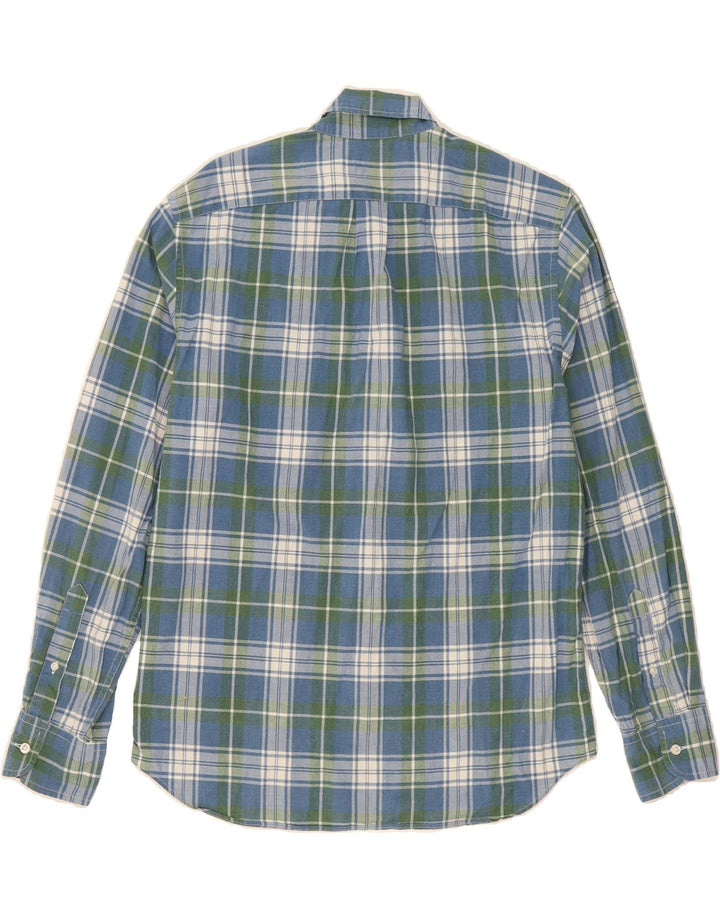 J. CREW Mens Stretch Slim Shirt Medium Blue Check Cotton Vintage J. Crew and Second-Hand J. Crew from Messina Hembry 