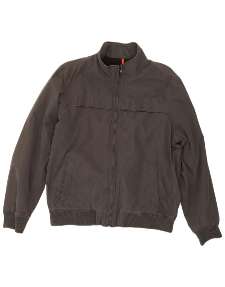 DOCKERS Mens Bomber Jacket UK 42 XL Grey Acrylic