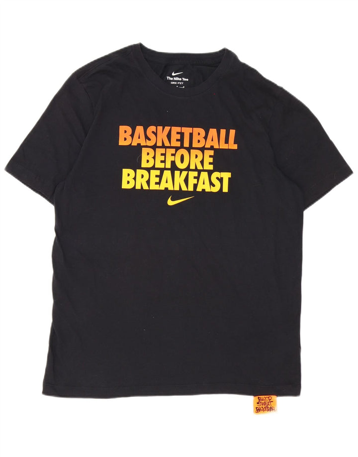 Tricou grafic Nike pentru bărbați Top mediu negru bumbac