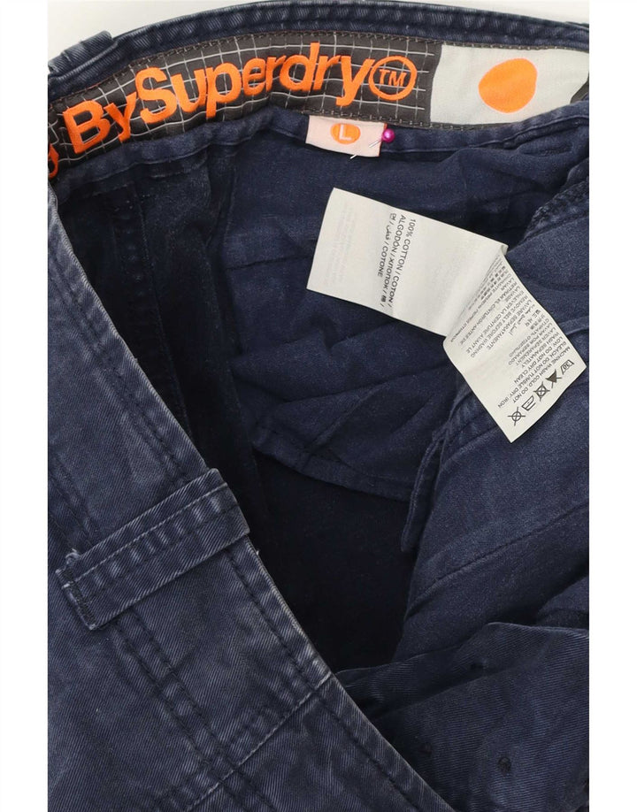 Superdry Mens Cargo Shorts Large W34 Navy Blue Cotton