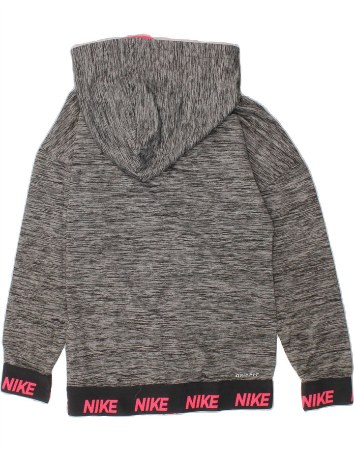 NIKE Girls Zip Hoodie Sweater 3-4 Years Grey Polyester Vintage Nike and Second-Hand Nike from Messina Hembry 
