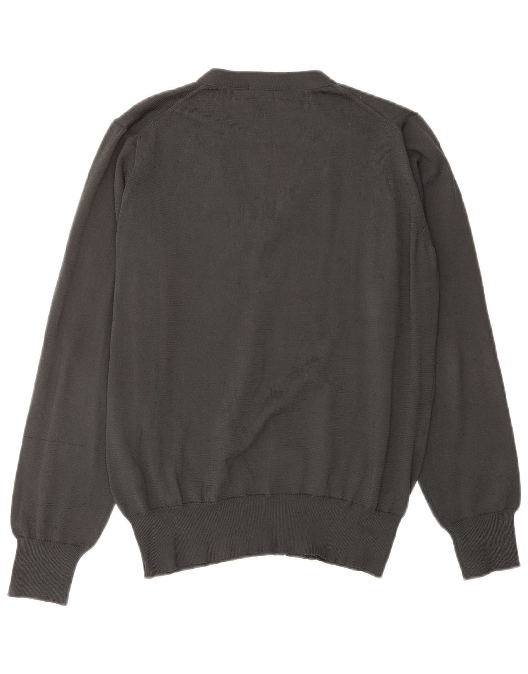 Zara Mens V-Neck Jumper Sweater Medium Grey