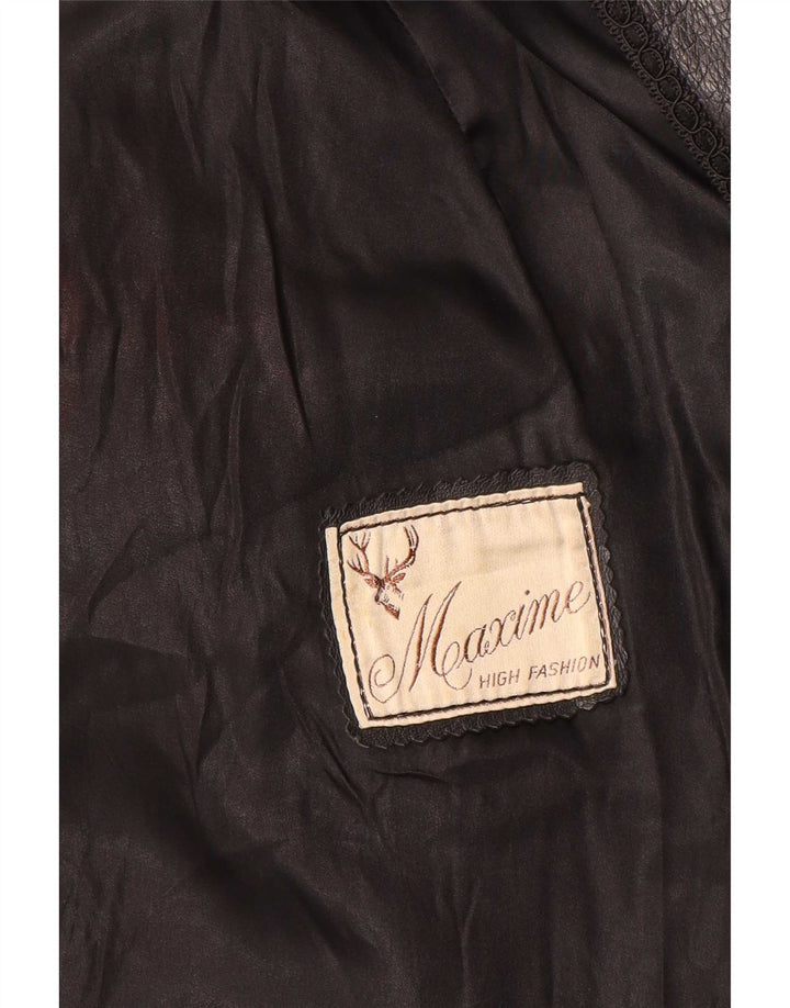 Maxime Womens Leather Jacket UK 14 Medium Black