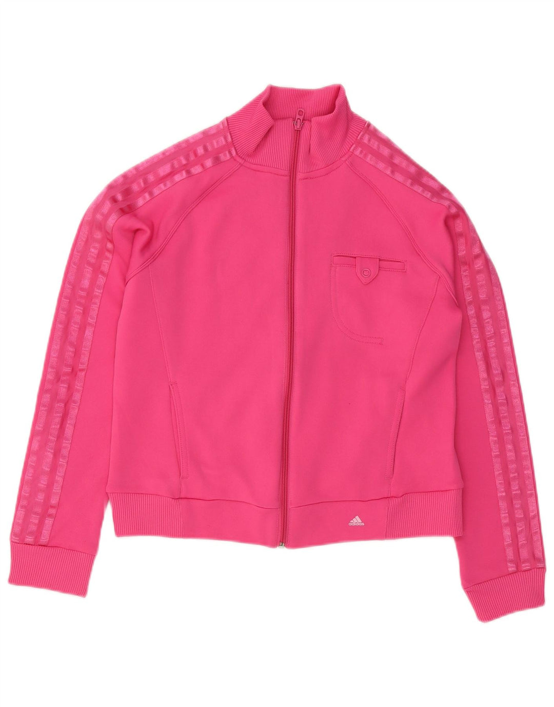 Adidas Womens Tracksuit Top Jacket UK 14 Medium Pink Polyester