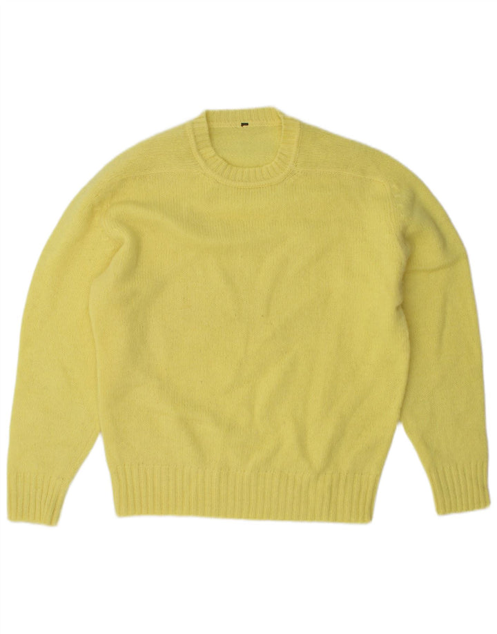 Vintage Mens Crew Neck Jumper Sweater Medium Yellow