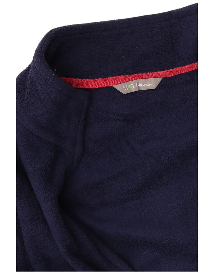 Marks & Spencer Womens Fleece Jacket UK 16 Large Navy Blue