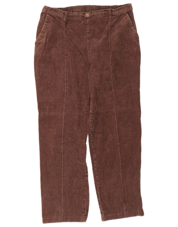 Marks & Spencer Højtaljede fløjlsbukser til kvinder UK 14 Large W32 L26 Bro