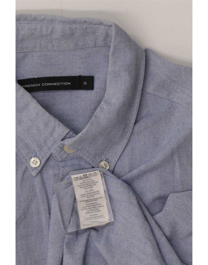 Camisa masculina French Connection pequena azul algodão
