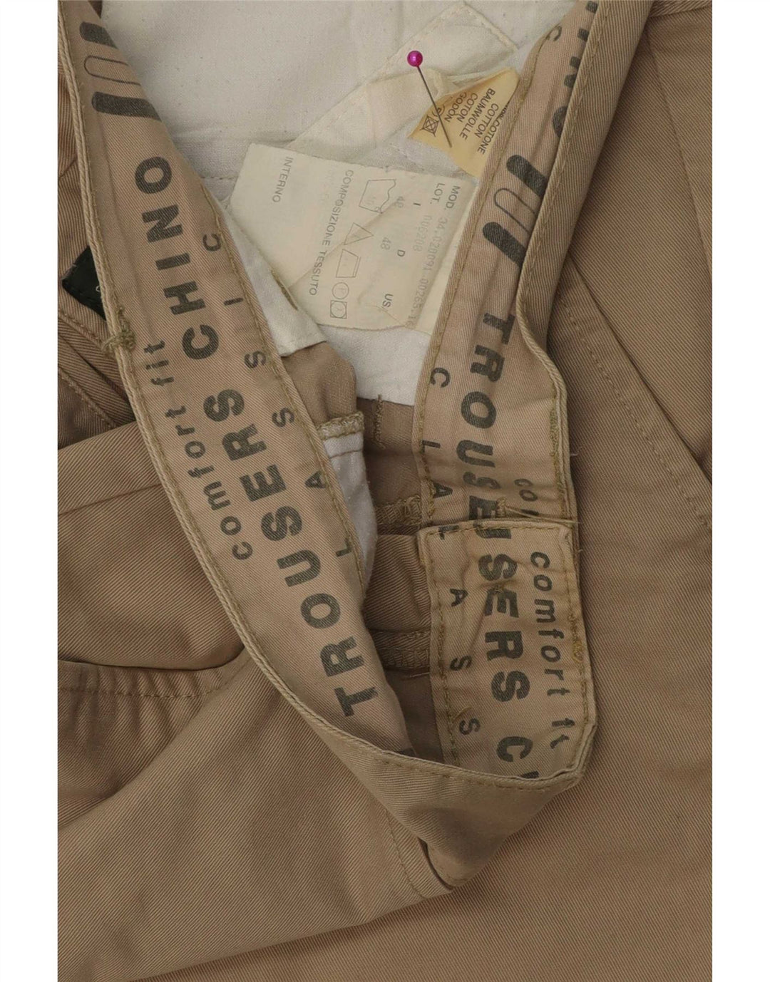 CLASSIC Mens Chino Trousers IT 48 Medium W32 L31 Khaki Cotton