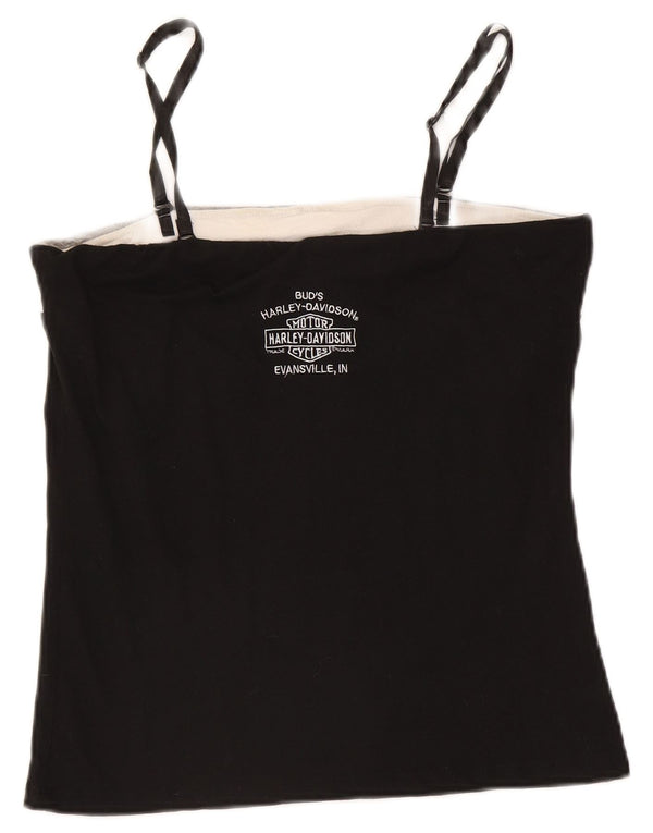 Canottiera corta grafica da donna Harley Davidson UK 14 grande cotone nero