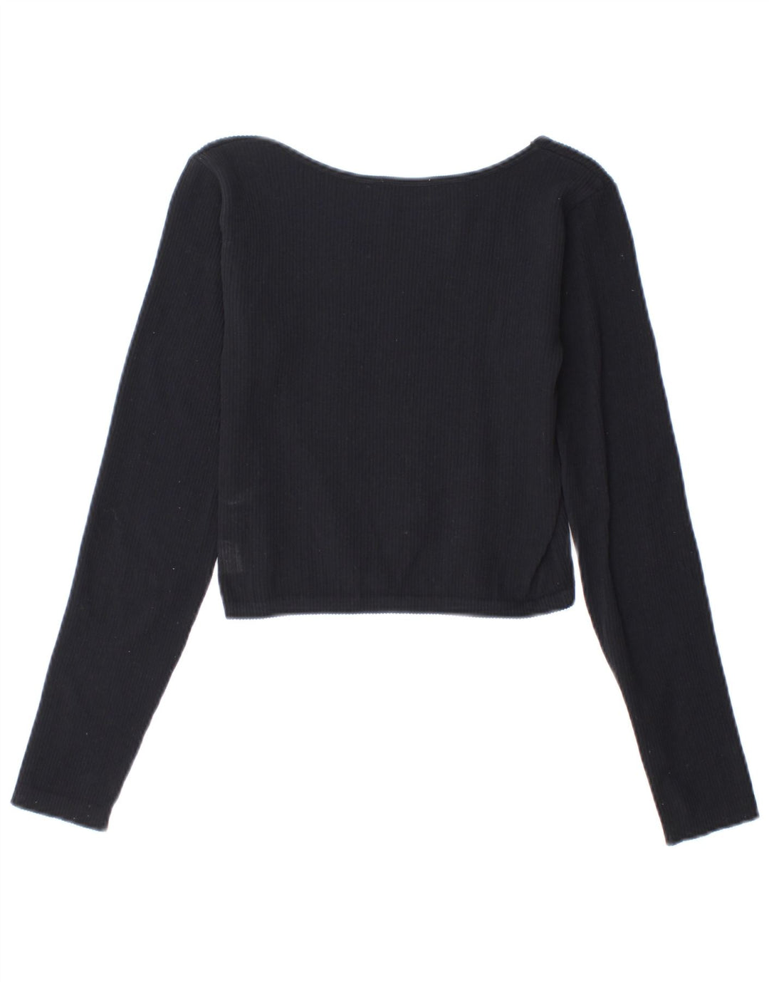 ZARA Womens Crop Top Long Sleeve UK 14 Large Black
