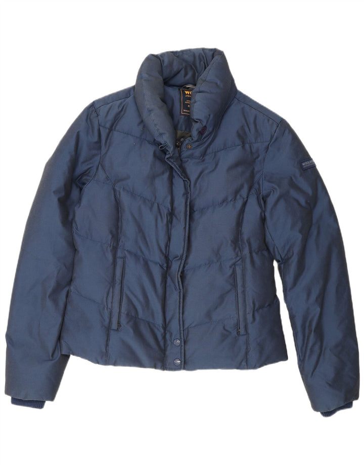 Giacca imbottita da donna Woolrich UK 16 grande cotone blu navy