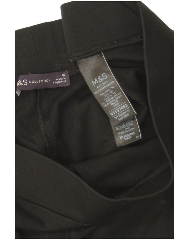 Marks & Spencer Womens Crop Leggings UK 16 Large Black Viscose