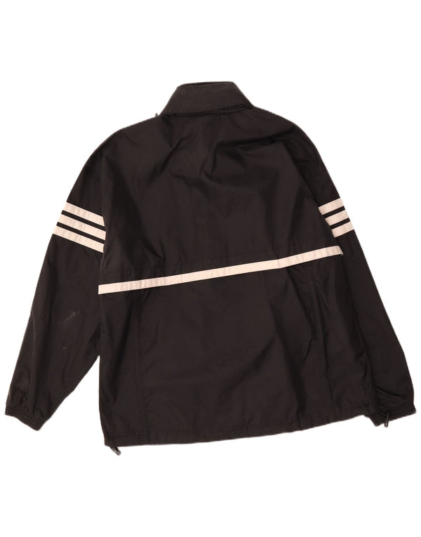 Adidas Mens Hooded Rain Jacket UK 40/42 Medium Black Colourblock Nylon