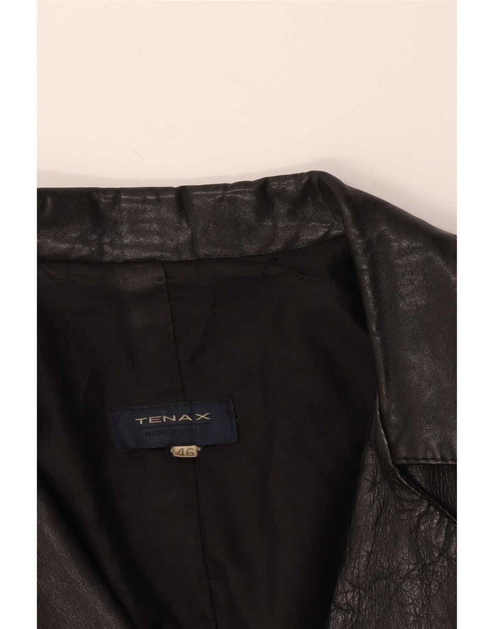 Tenax Womens Leather Coat IT 46 Large Black