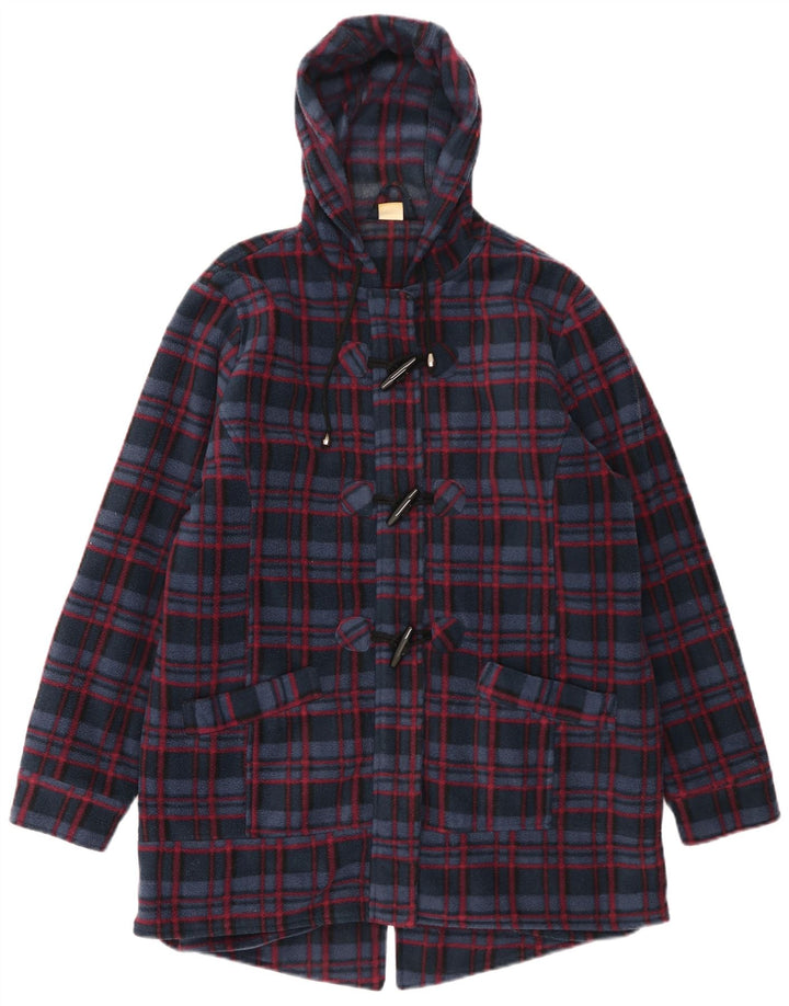 Cotton Traders Womens Hooded Parka Jacket UK 16 Large Navy Blue Check