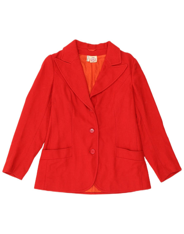 vintage Femme 3 Bouton Blazer Veste IT 44 Moyen Rouge Classique