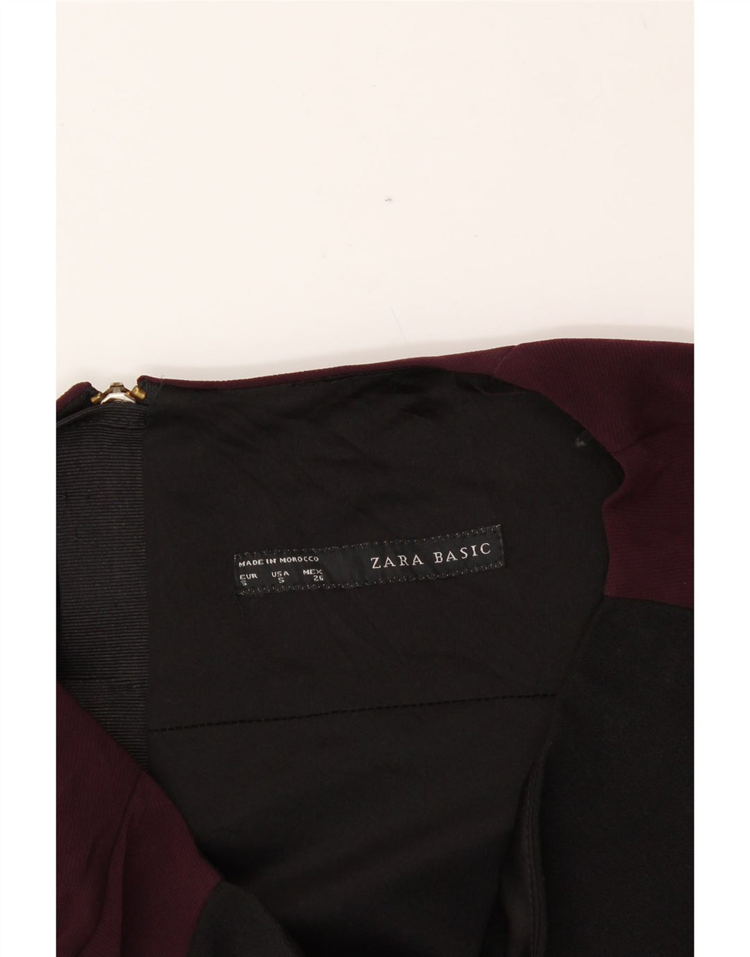 ZARA Womens 3/4 Sleeve Basic Dress UK 10 Small Black Colourblock Vintage Zara and Second-Hand Zara from Messina Hembry 