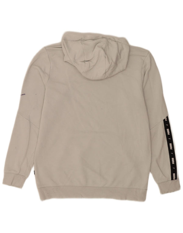 Puma Mens Graphic Hoodie Jumper Medium Grey Cotton