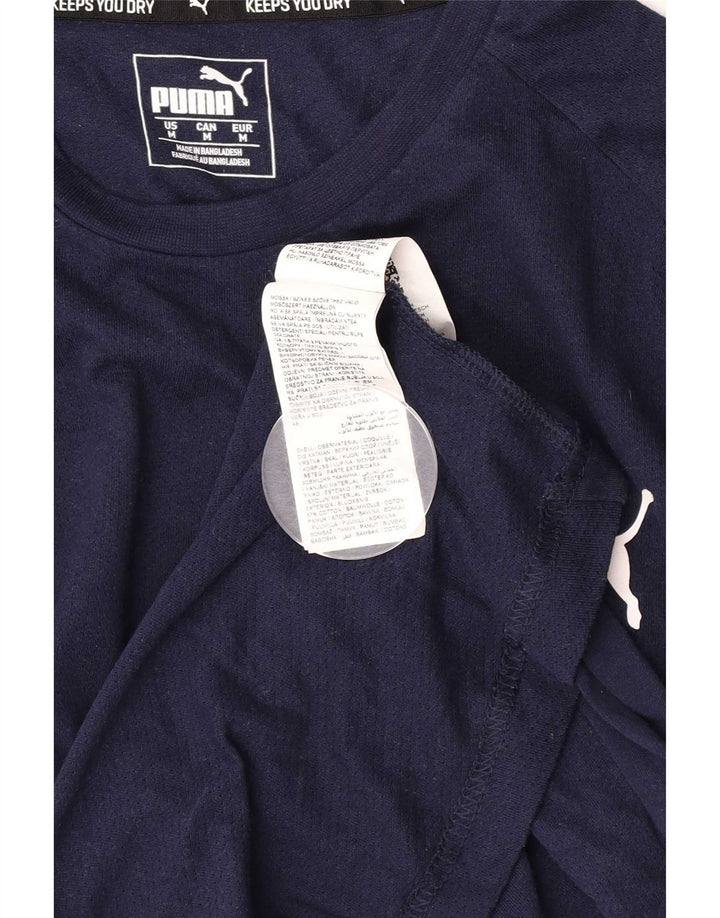 Puma Mens T-Shirt Top Medium Navy Blue Cotton