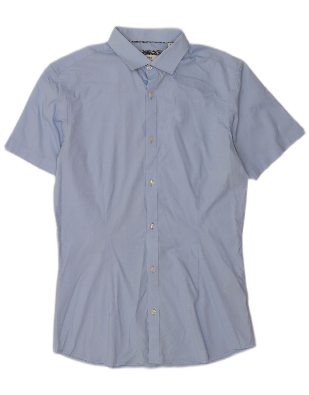 Jack & Jones Mens Short Sleeve Shirt Size 40 Medium Blue Cotton