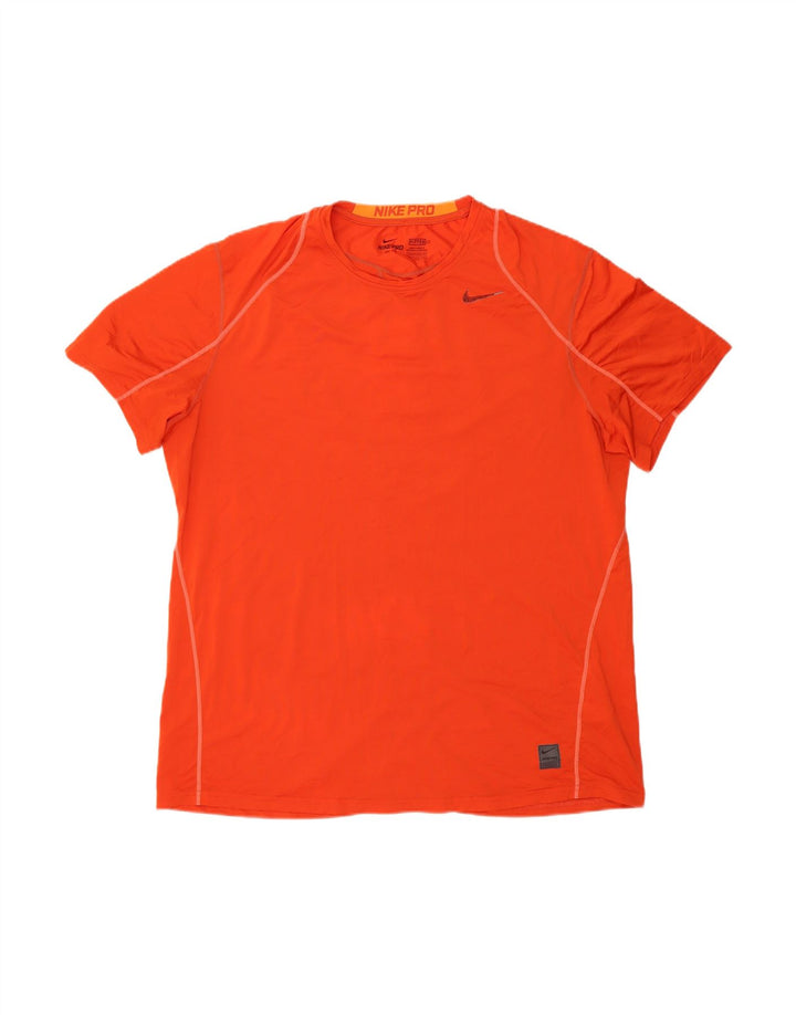 NIKE Mens Dri Fit T-Shirt Top 2XL Orange