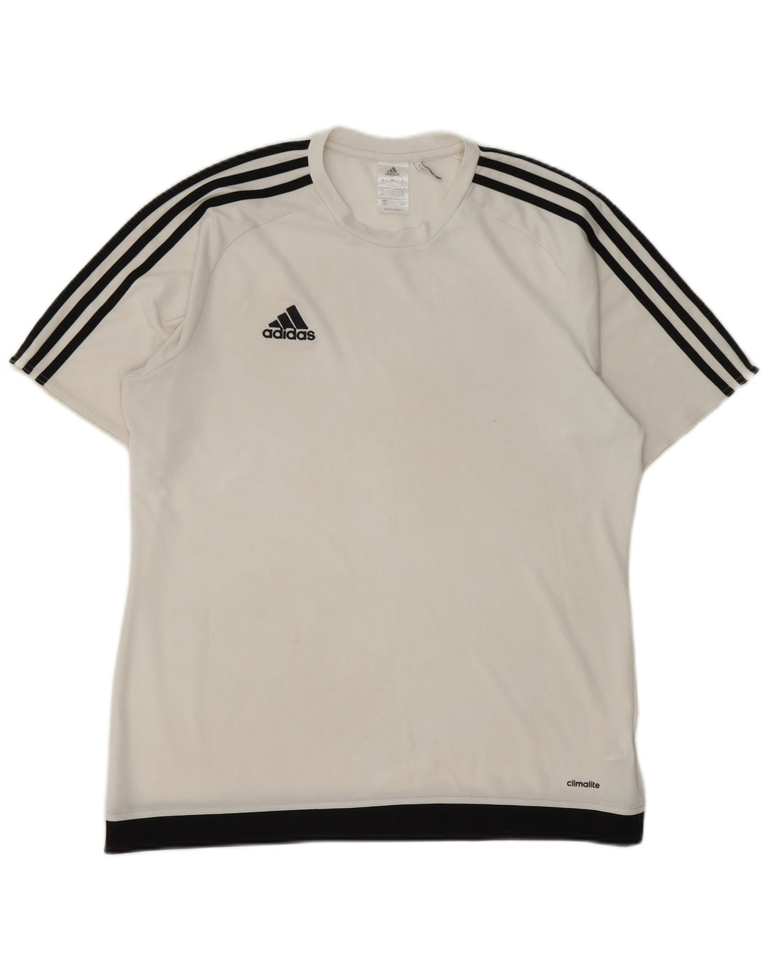 Adidas Mens Climalite T-Shirt Top Large White Colourblock Polyester