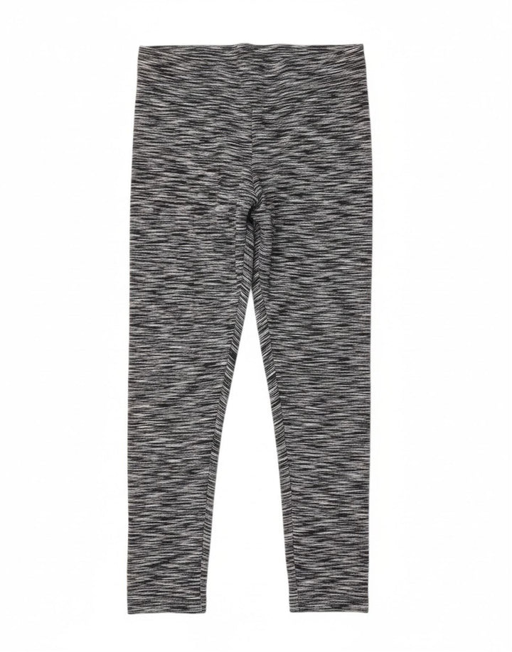 CALVIN KLEIN Womens Performance Leggings UK 12 Medium  Grey Pinstripe