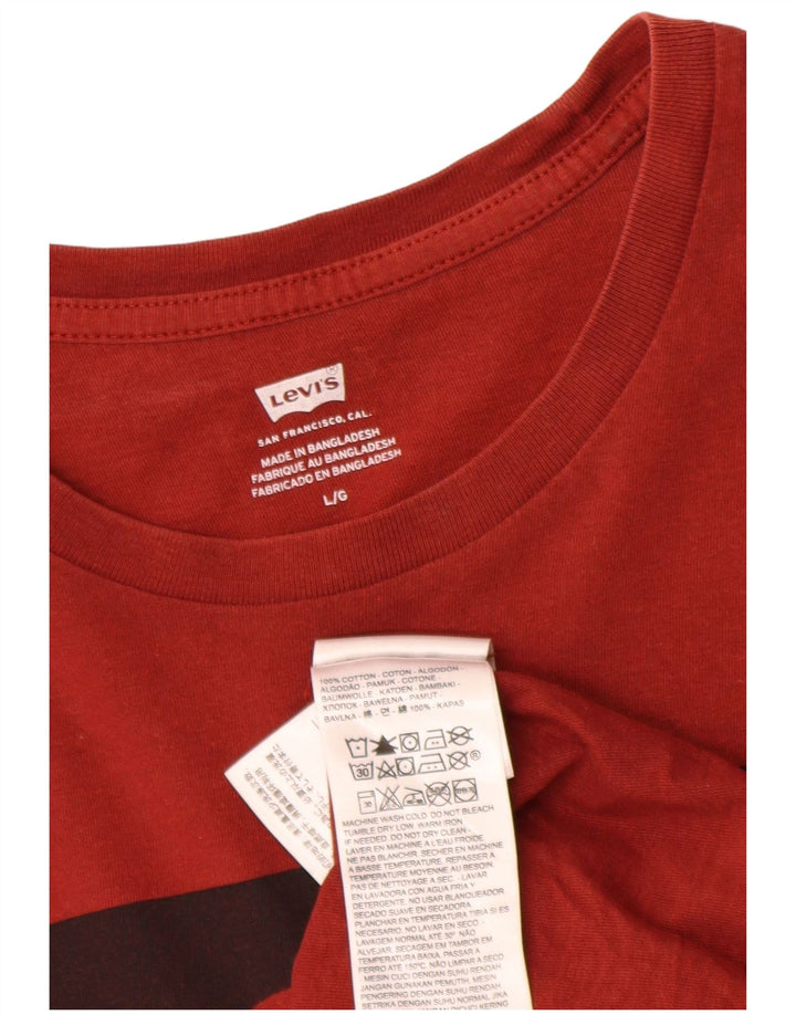Levi's T-Shirt Graphique Homme Rouge Large Coton